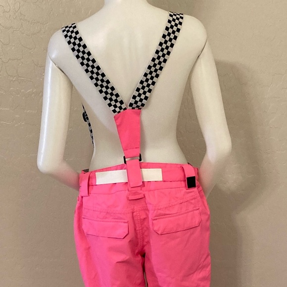 Women's SMN Highland Bib Ski Pants Neon Pink - Picture 12 of 16